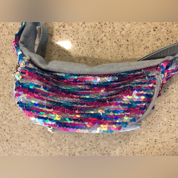 Justice Denim Flip Sequin Belt Bag Unicorn - Picture 8 of 14